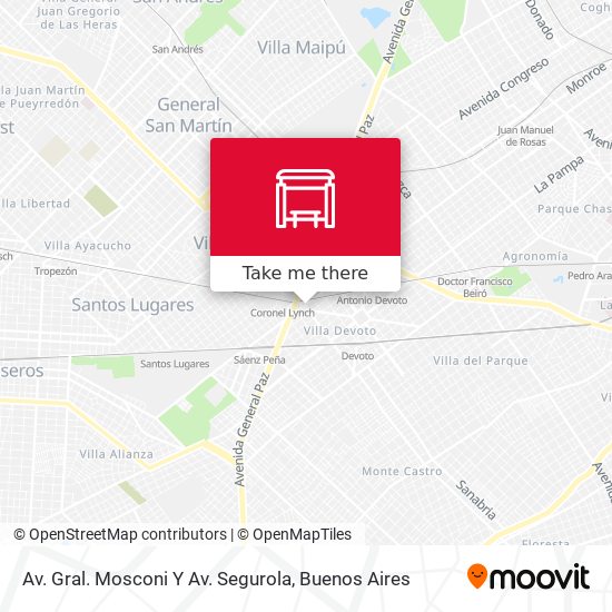 Mapa de Av. Gral. Mosconi Y Av. Segurola