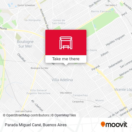 Parada Miguel Cané map