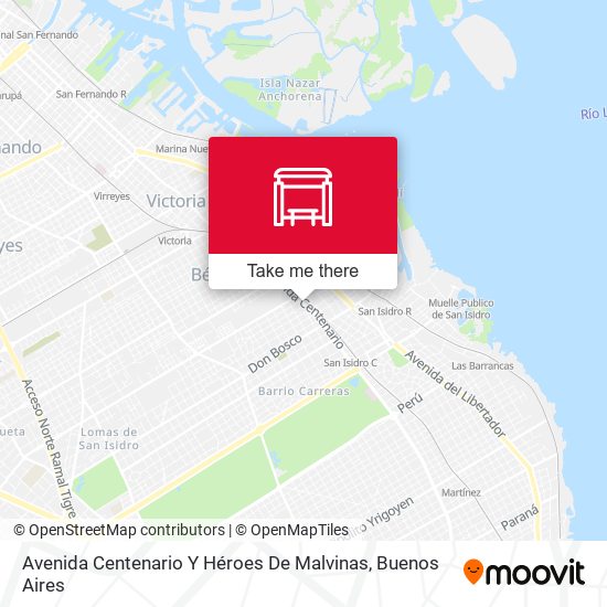 Mapa de Avenida Centenario Y Héroes De Malvinas