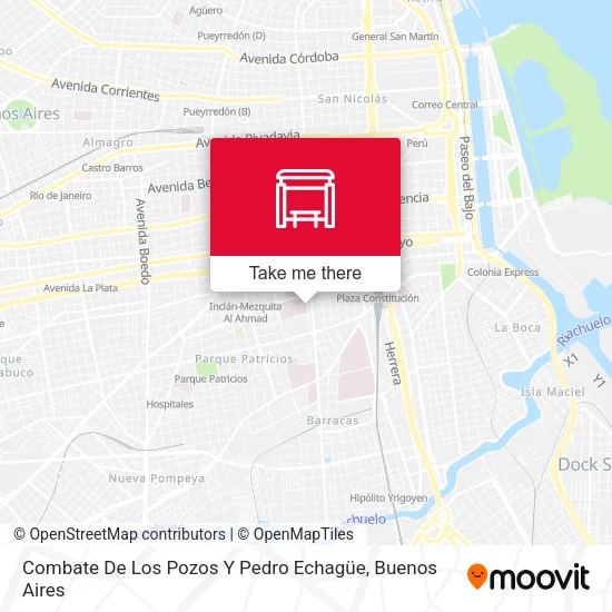 Combate De Los Pozos Y Pedro Echagüe map