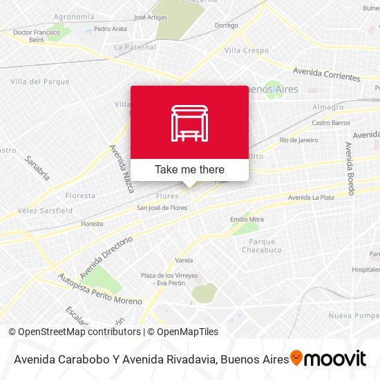 Mapa de Avenida Carabobo Y Avenida Rivadavia