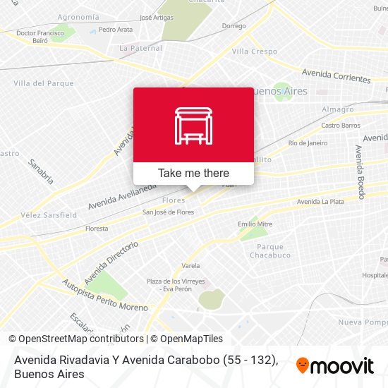 Avenida Rivadavia Y Avenida Carabobo (55 - 132) map