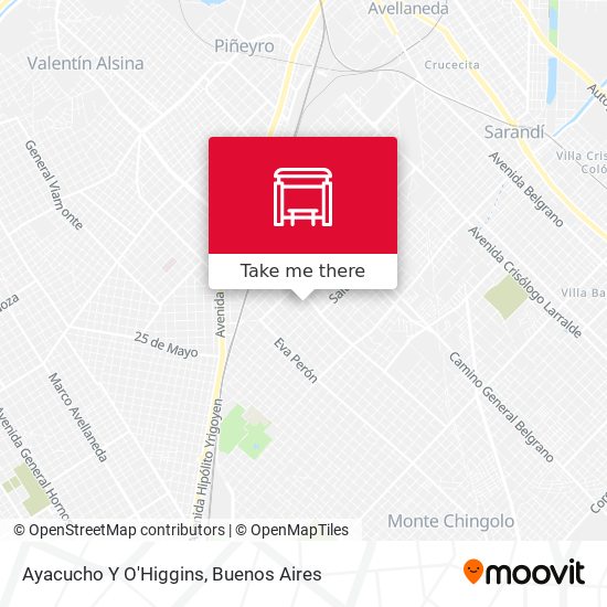 Mapa de Ayacucho Y O'Higgins