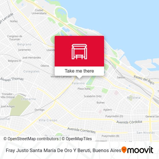 Fray Justo Santa María De Oro Y Beruti map