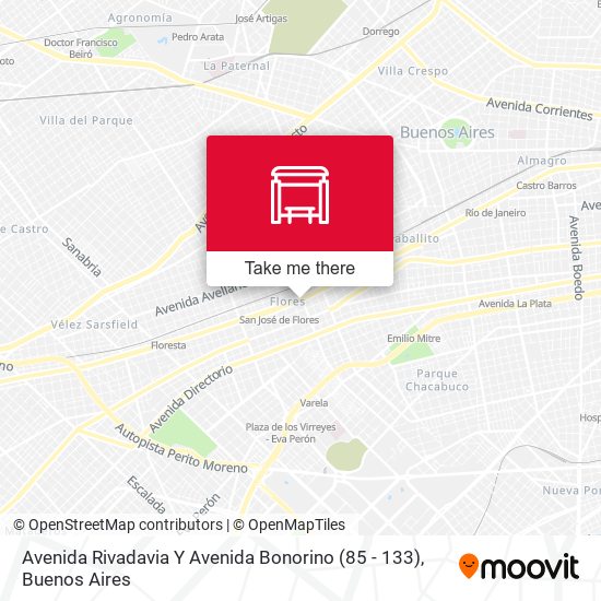 Avenida Rivadavia Y Avenida Bonorino (85 - 133) map