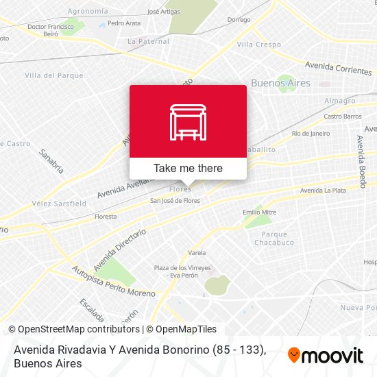 Avenida Rivadavia Y Avenida Bonorino (85 - 133) map