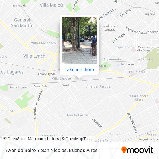 Mapa de Avenida Beiró Y San Nicolás