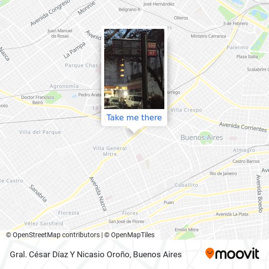 Gral. César Díaz Y Nicasio Oroño map