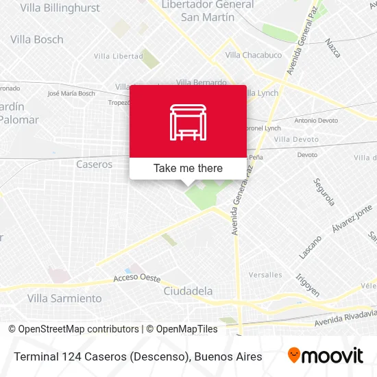 Terminal 124 Caseros (Descenso) map