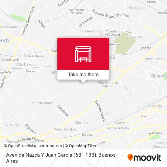 Mapa de Avenida Nazca Y Juan García (63 - 133)