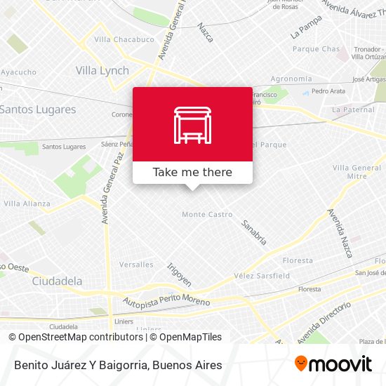 Benito Juárez Y Baigorria map