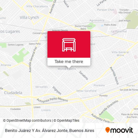 Mapa de Benito Juárez Y Av. Álvarez Jonte