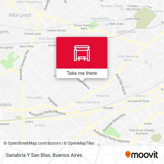 Sanabria Y San Blas map