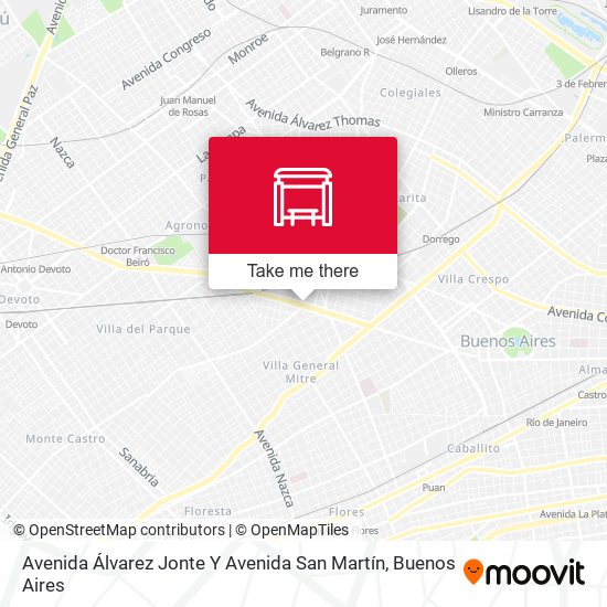 Mapa de Avenida Álvarez Jonte Y Avenida San Martín