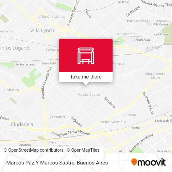 Marcos Paz Y Marcos Sastre map