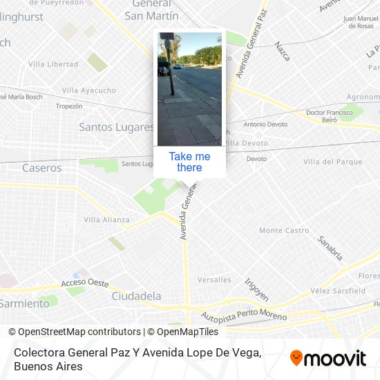 Colectora General Paz Y Avenida Lope De Vega map
