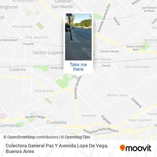 Colectora General Paz Y Avenida Lope De Vega map