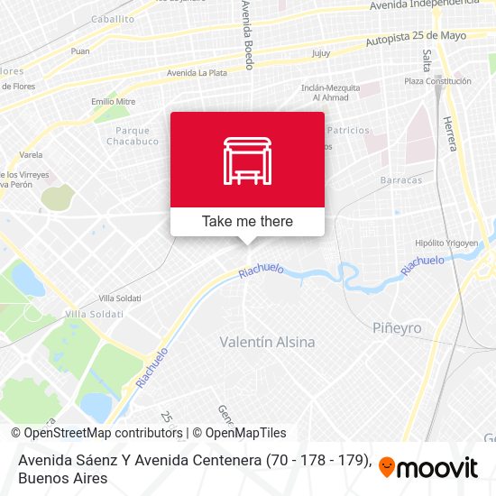 Avenida Sáenz Y Avenida Centenera (70 - 178 - 179) map