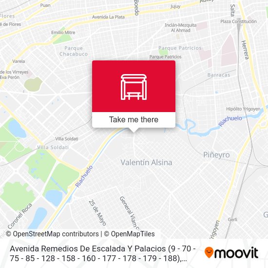 Mapa de Avenida Remedios De Escalada Y Palacios (9 - 70 - 75 - 85 - 128 - 158 - 160 - 177 - 178 - 179 - 188)