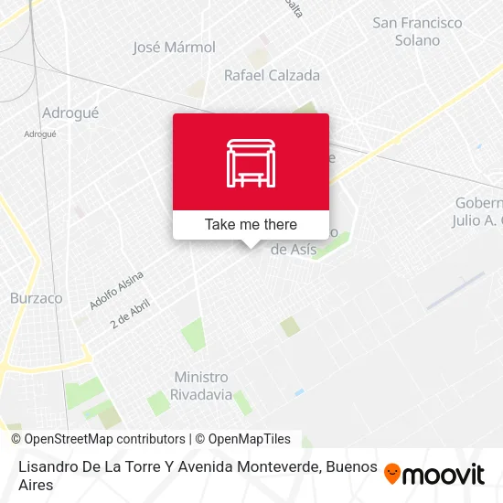 Lisandro De La Torre Y Avenida Monteverde map