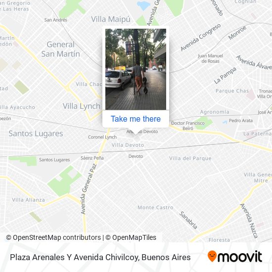 Mapa de Plaza Arenales Y Avenida Chivilcoy