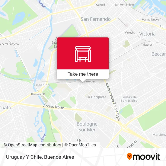 Uruguay Y Chile map