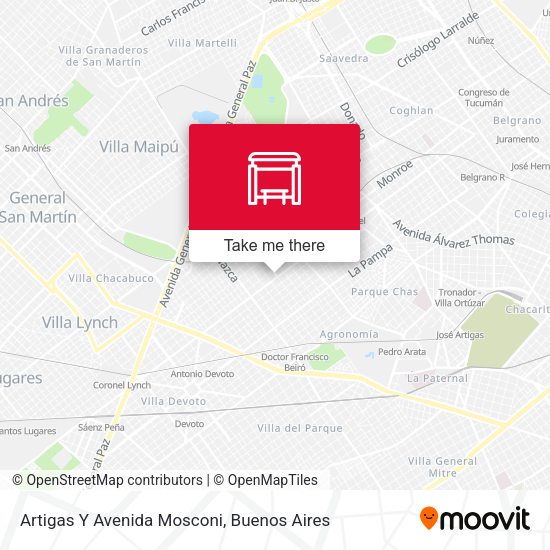 Artigas Y Avenida Mosconi map