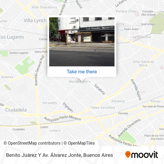Mapa de Benito Juárez Y Av. Álvarez Jonte