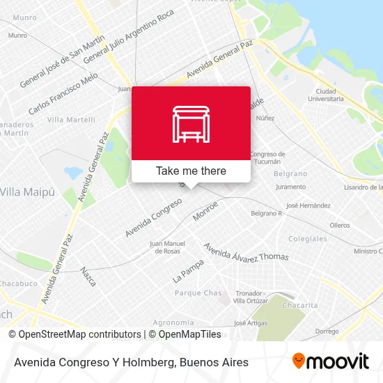 Avenida Congreso Y Holmberg map