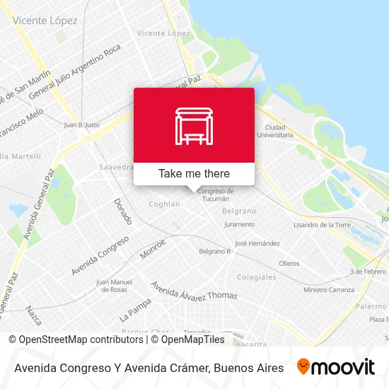 Avenida Congreso Y Avenida Crámer map