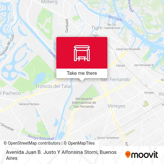 Avenida Juan B. Justo Y Alfonsina Storni map