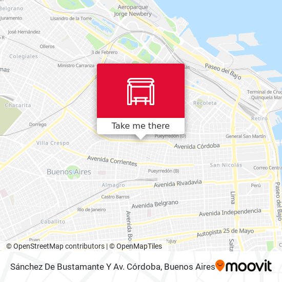 Sánchez De Bustamante Y Av. Córdoba map