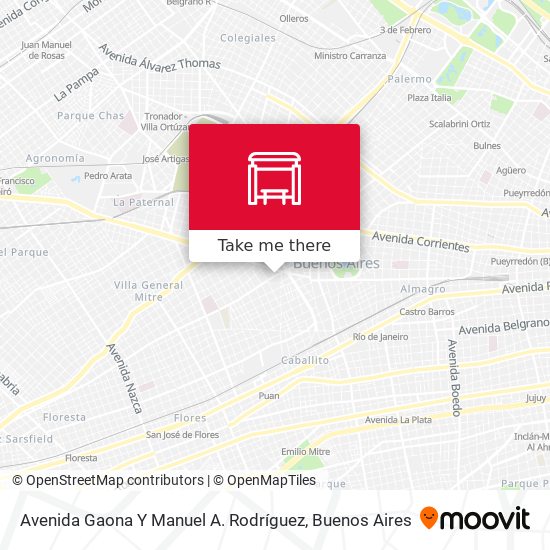 Mapa de Avenida Gaona Y Manuel A. Rodríguez