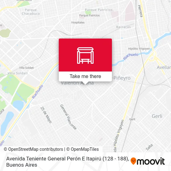 Mapa de Avenida Teniente General Perón E Itapirú (128 - 188)