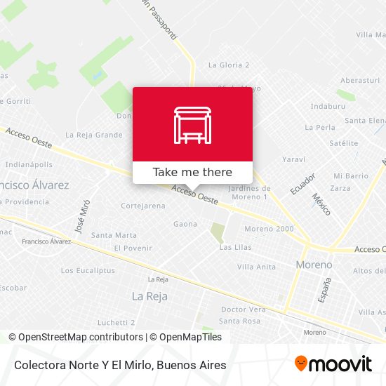 Mapa de Colectora Norte Y El Mirlo