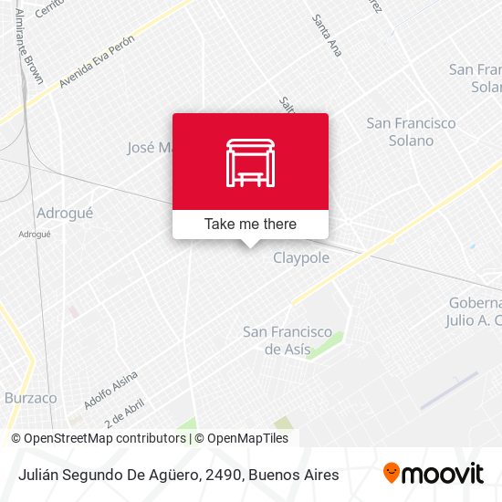 Julián Segundo De Agüero, 2490 map