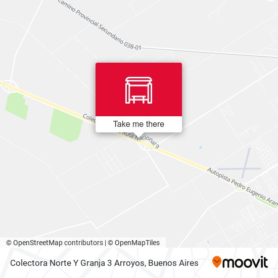 Colectora Norte Y Granja 3 Arroyos map