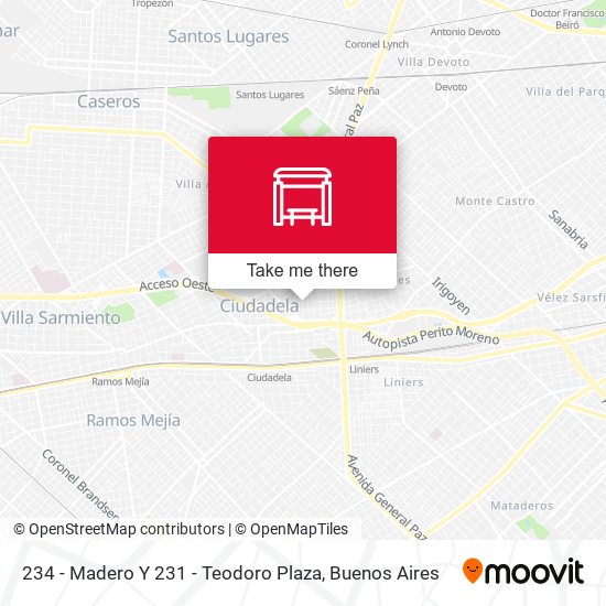234 - Madero Y 231 - Teodoro Plaza map