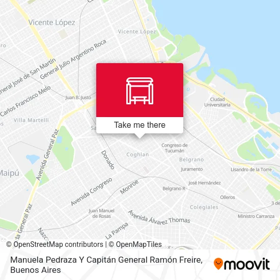 Manuela Pedraza Y Capitán General Ramón Freire map