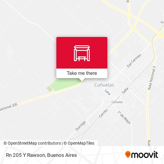 Mapa de Rn 205 Y Rawson