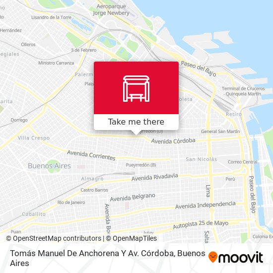 Mapa de Tomás Manuel De Anchorena Y Av. Córdoba