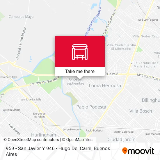 959 - San Javier Y 946 -  Hugo Del Carril map