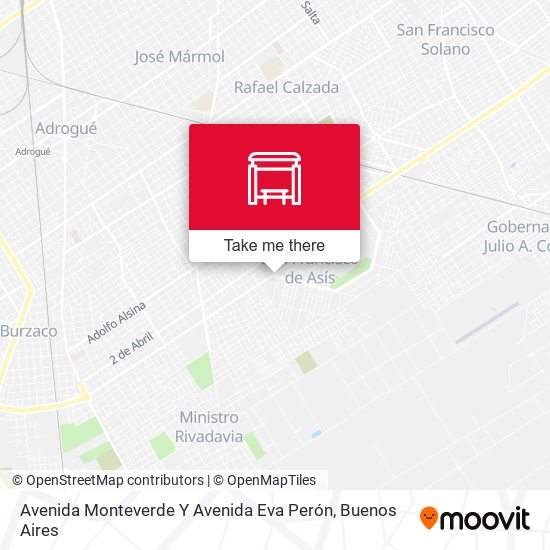 Avenida Monteverde Y Avenida Eva Perón map