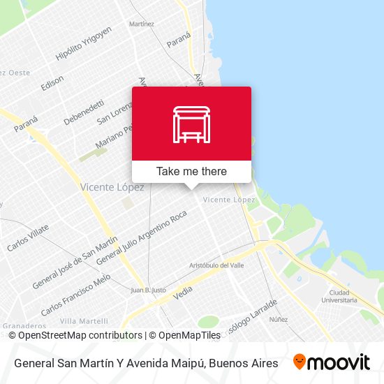 General San Martín Y Avenida Maipú map