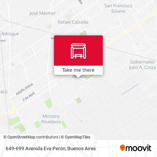 649-699 Avenida Eva Perón map