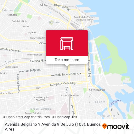Mapa de Avenida Belgrano Y Avenida 9 De Julo (103)