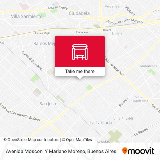 Avenida Mosconi Y Mariano Moreno map