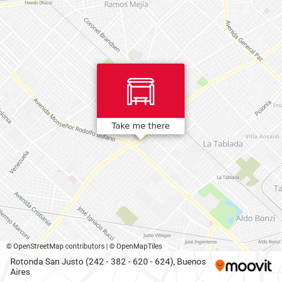 Rotonda San Justo (242 - 382 - 620 - 624) map