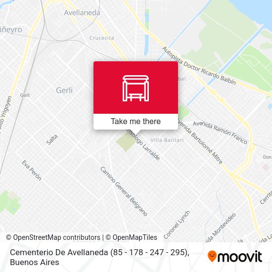 Mapa de Cementerio De Avellaneda (85 - 178 - 247 - 295)