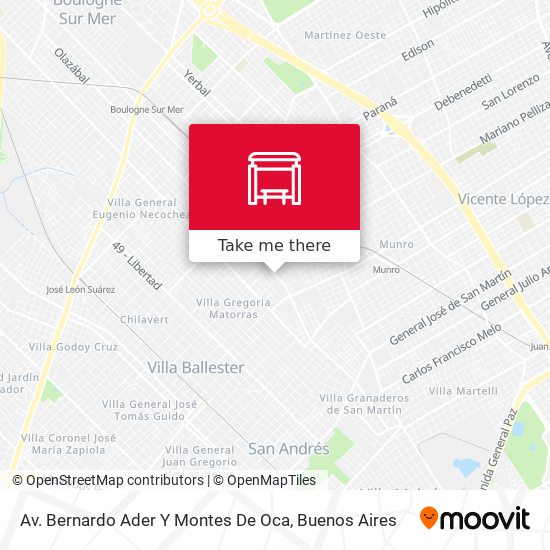 Mapa de Av. Bernardo Ader Y Montes De Oca